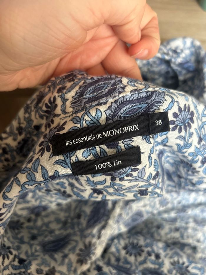 Chemise 100% lin à motifs – Monoprix – Taille 38 - photo numéro 6