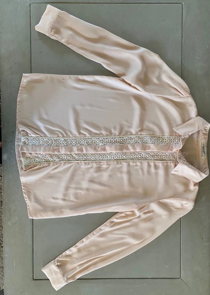 Chemise Queens beige clair avec broderies taille S - photo numéro 9