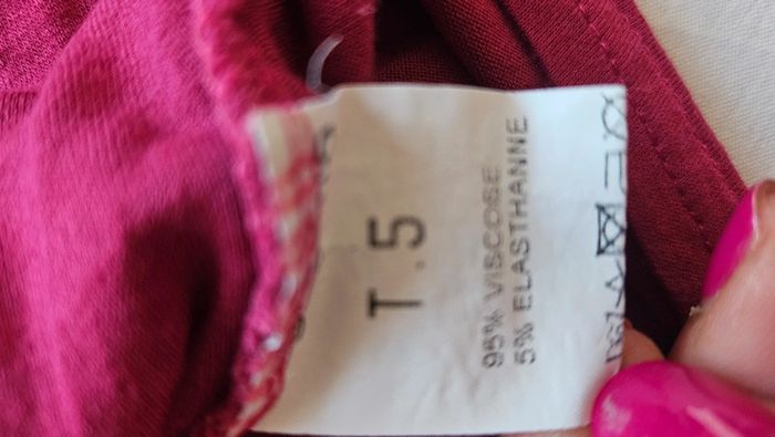 Top framboise manches 3/4 col V- DPM by Depech Mod T.5 - photo numéro 5