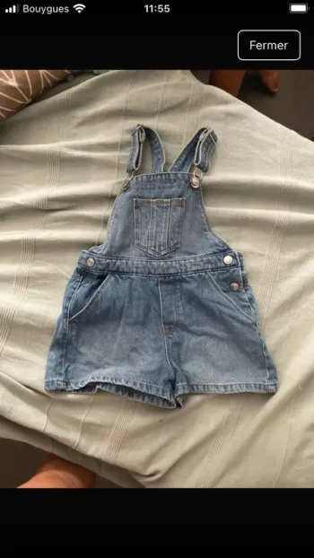 Salopette short en jean 6 ans