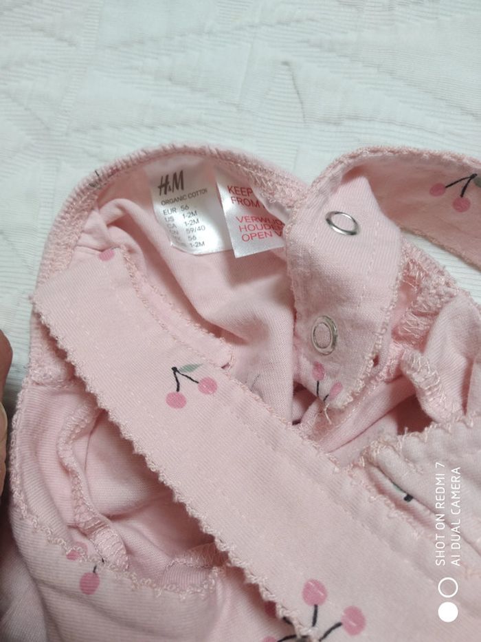 H&M barboteuse combi salopette rose cerise - photo numéro 3