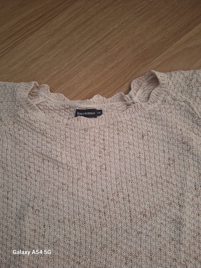 Pull manche courte creme xl - photo numéro 2