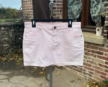 💗 Jupe courte rose clair effet jean – Mim – Taille 40