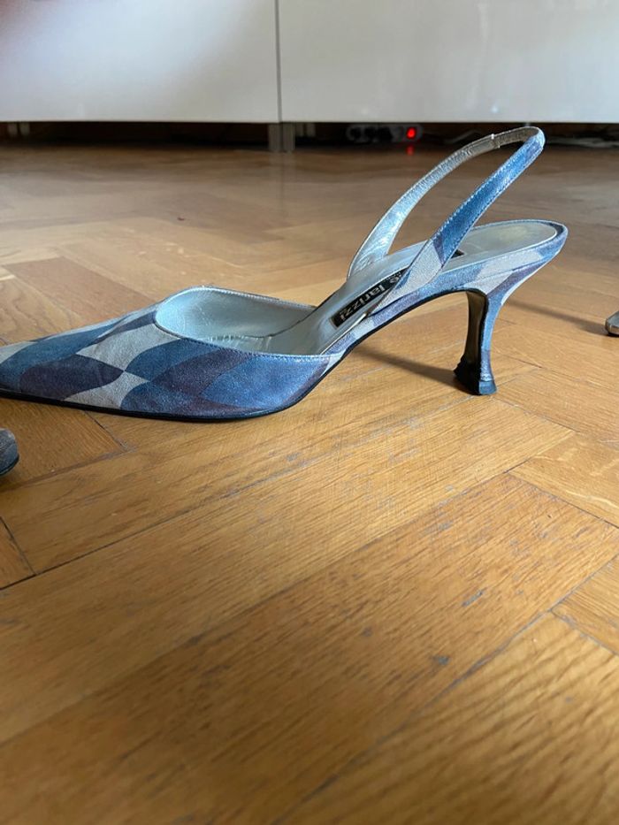 Slingback Sidonie Larizzi biege/bleu clair taille 38 - photo numéro 4