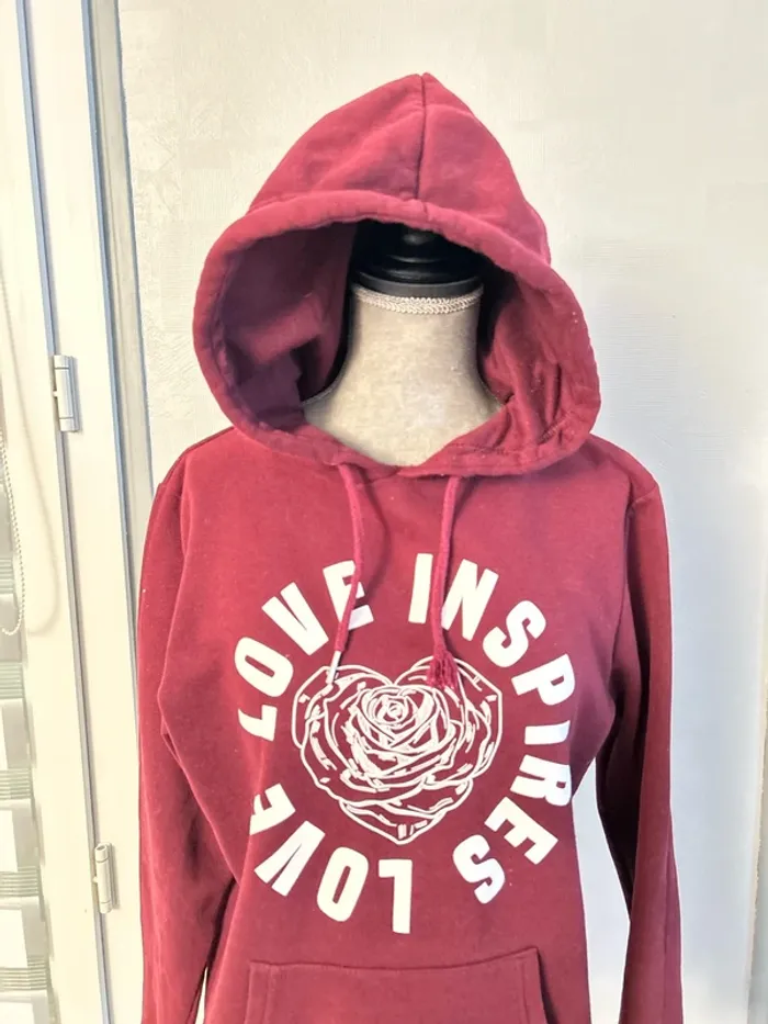 Sweat-shirt bordeaux - photo numéro 2