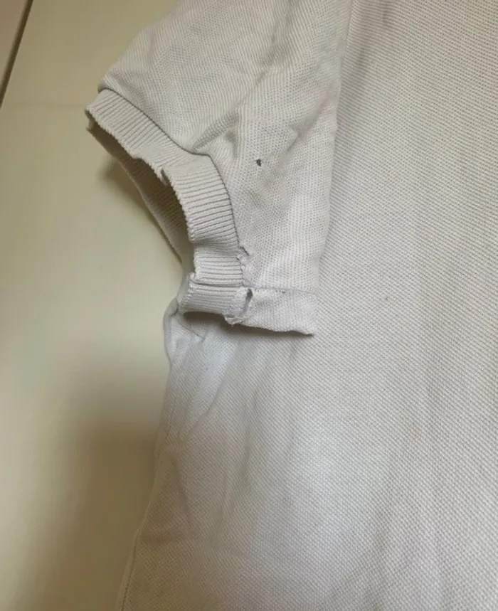 Polo Lacoste blanc en coton taille S - photo numéro 5