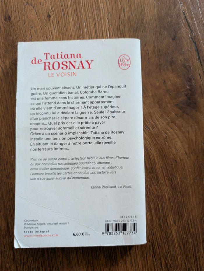 Livre "le voisin" de Tatiana de Rosnay - photo numéro 2