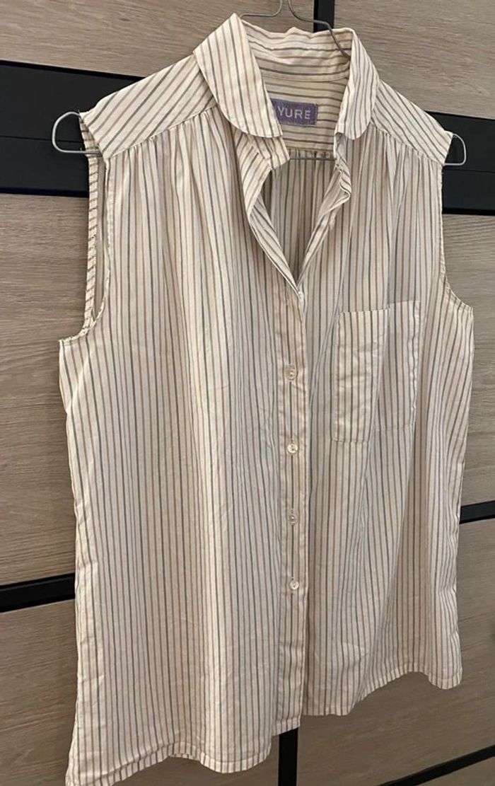 Chemise vintage marque Rayure Taille M - photo numéro 2