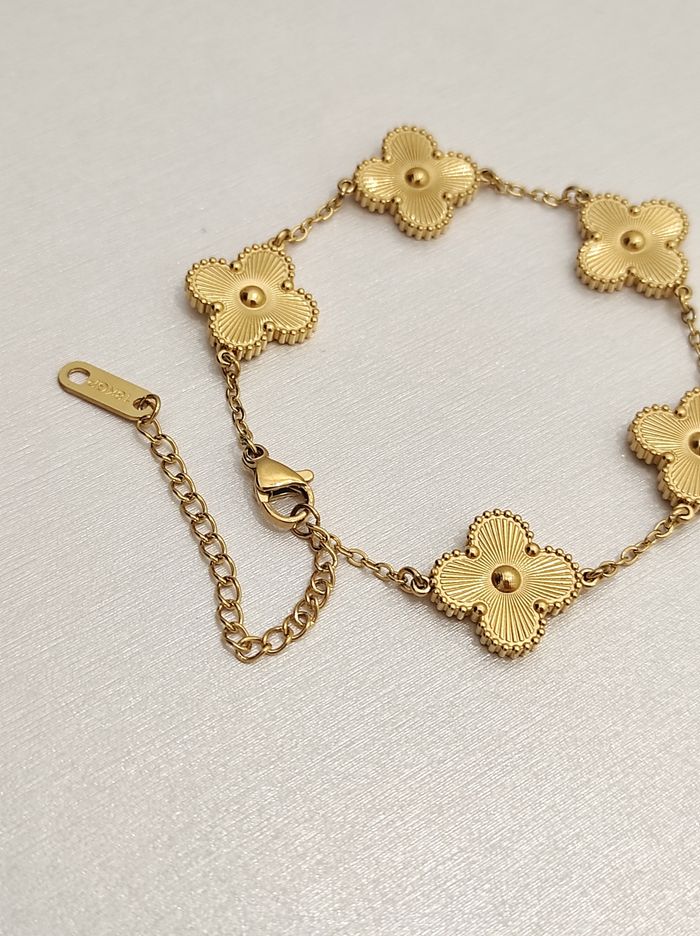 Bracelet tréfle à quatre feuilles plaqué or 18carats - photo numéro 8