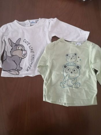 2 Tee-shirt manches longues Disney