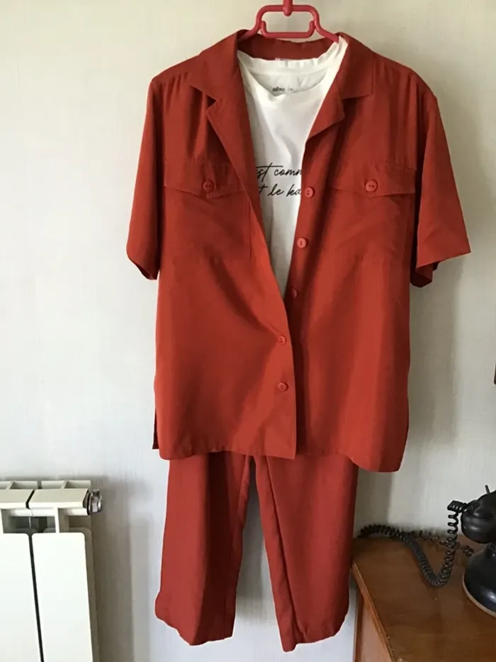 Ensemble veste + pantalon Terracotta