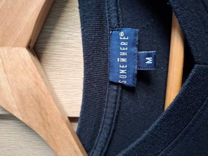 Tee-shirt noir col V, Somewhere, Taille M - photo numéro 3