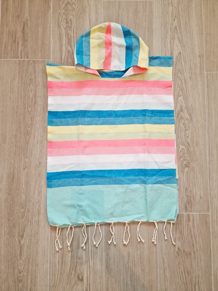 Poncho de bain avec capuche - Hammam - 60 x 60 cm - Neuf !