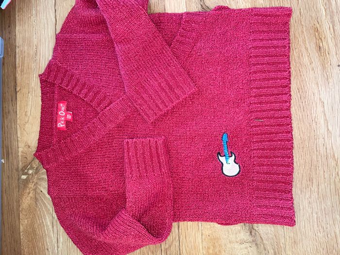 Pull cœur croisé motif guitare 5 ans