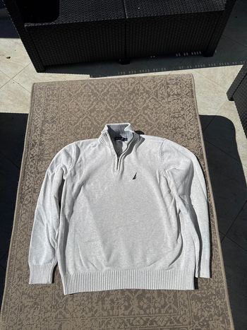 Pull Nautica gris col zippé - Taille M