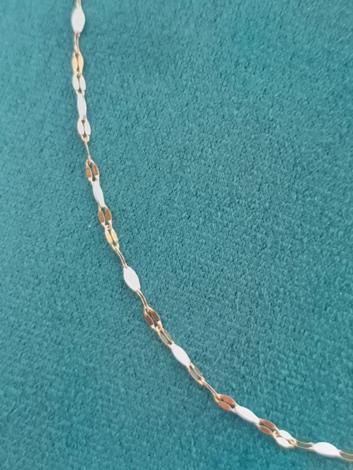 Collier points blancs acier inoxydable doré - photo numéro 2
