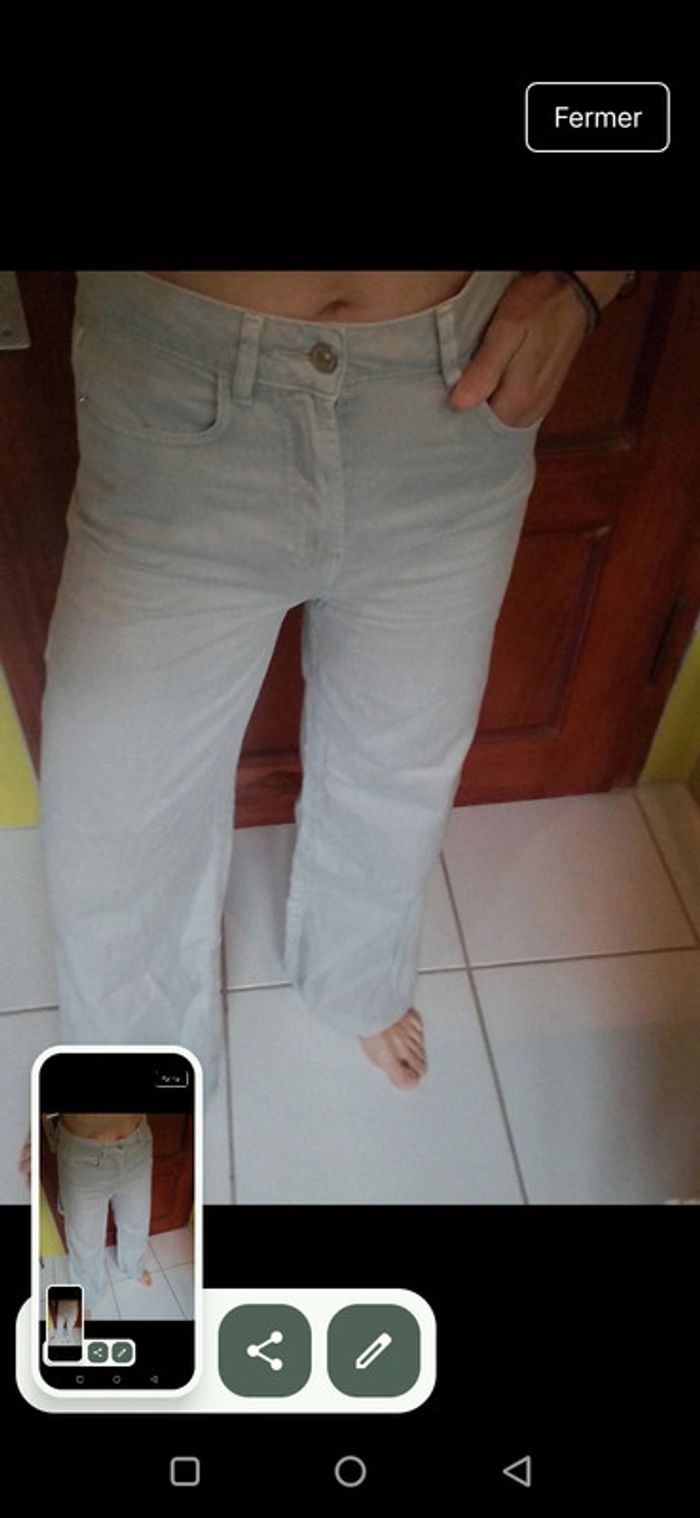 Pantalon large femme vert clair Pimkie - photo numéro 3