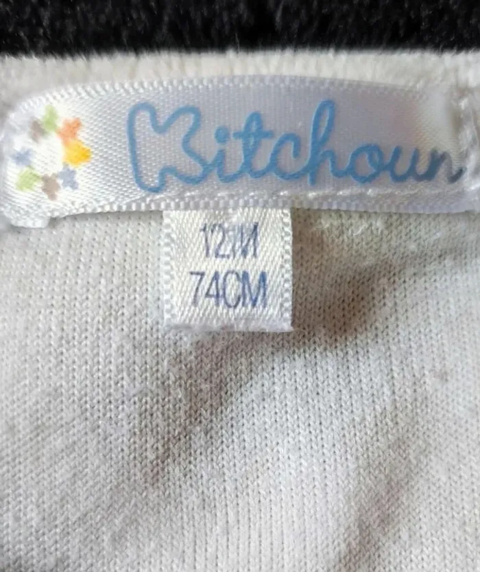Pyjama  velours  blanc  12 mois - photo numéro 4