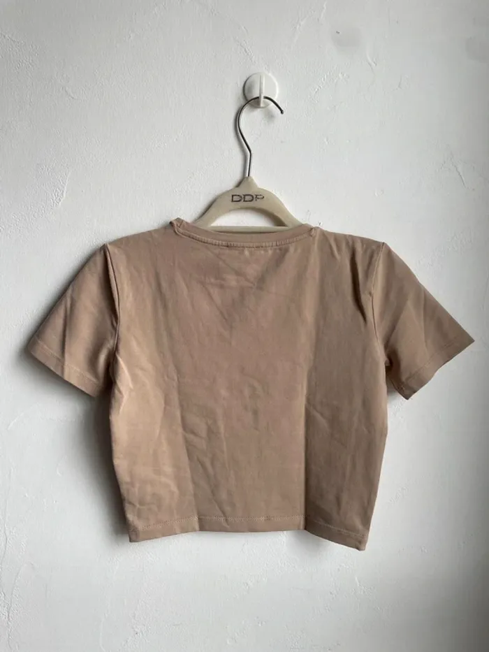 T shirt Zara Crop Top sable - photo numéro 2