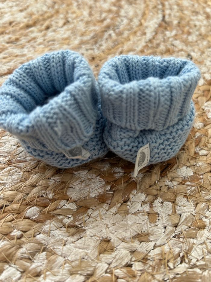 Chaussons nouveau né bleu - photo numéro 2