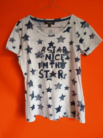 Tee-shirt manches courtes. En strass (A161)