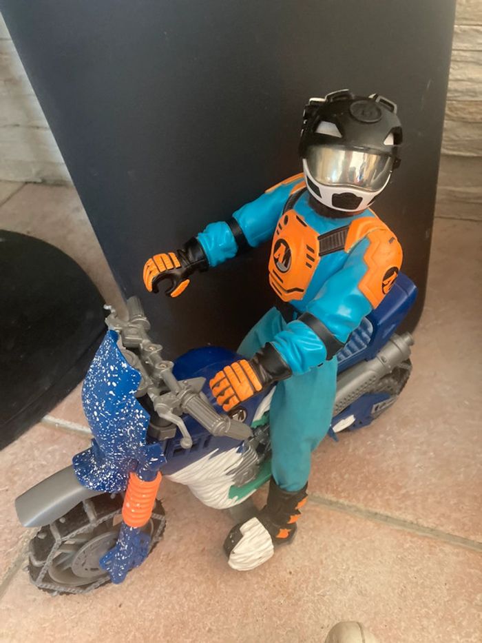 Moto Neige Action Man Mission Artic Motocross Hasbro 99 + Figurine Articulé Vintage - photo numéro 2