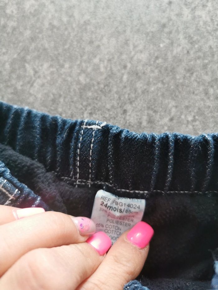 Pantalon jean hiver bébé garçon 2 ans comme neuf - photo numéro 4