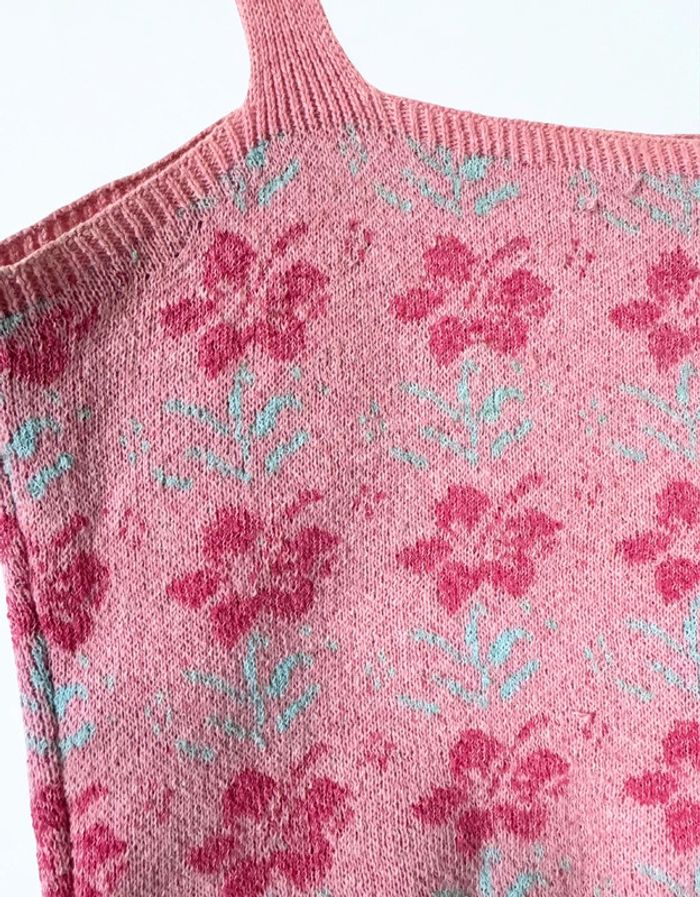 Crop top à fleurs rose et bleu – taille 36 - photo numéro 3
