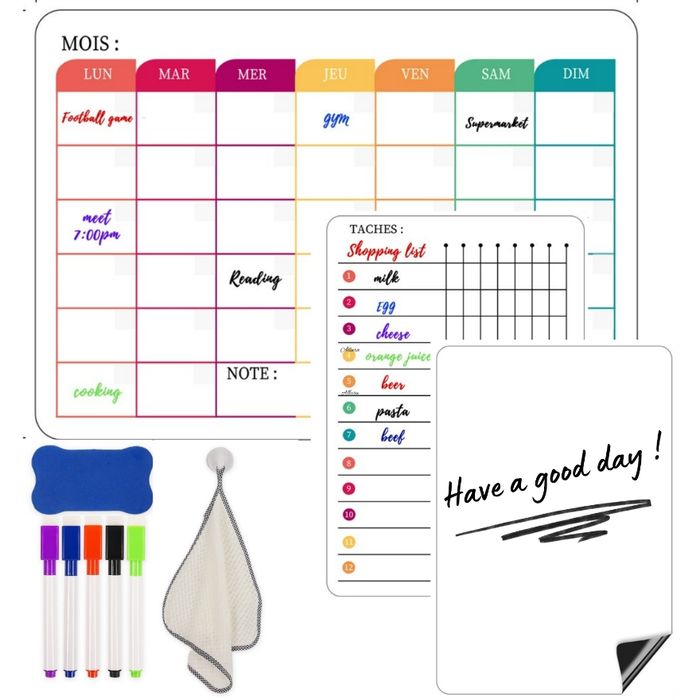 Lot de calendrier magnétique et accessoires