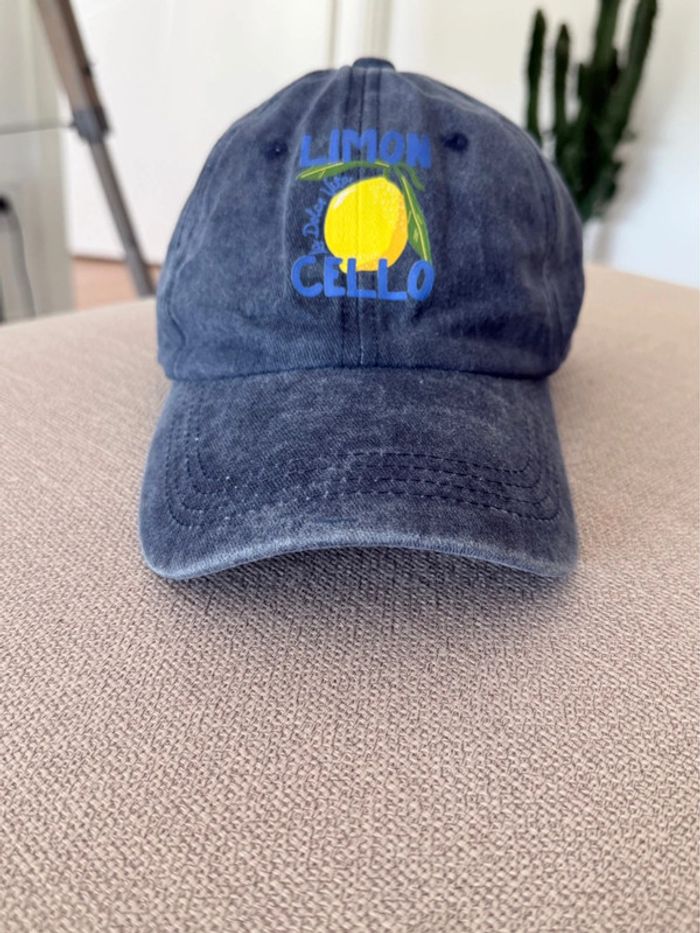 Casquette denim motif citron