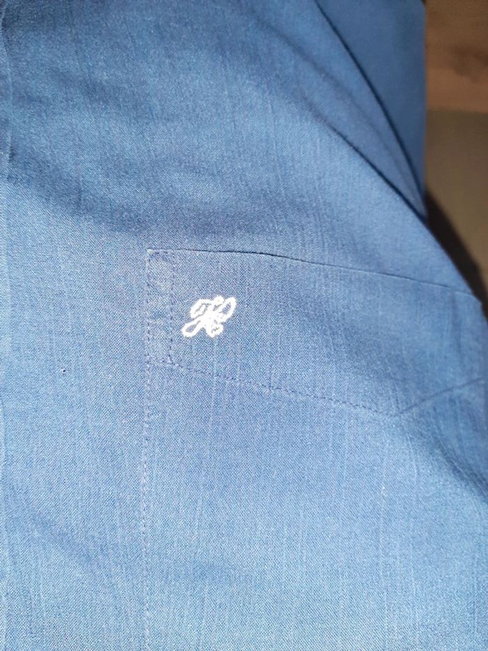 Chemise homme Mcourtes Jean Chatel T3/L 39/40 marine tbe agréable - photo numéro 4