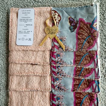 Lot 10 lingettes lavables 12x12 cm 