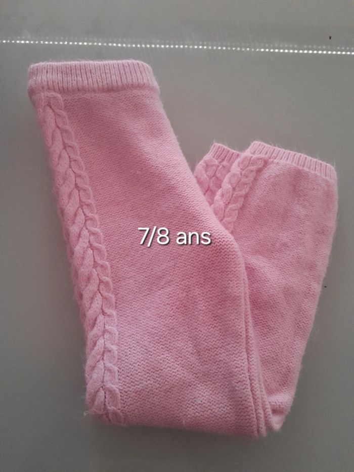 Pantalon laine rose 7/8 ans 128cm donc 8a