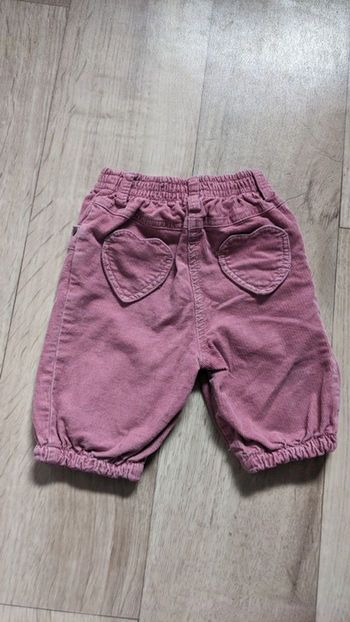 Pantacourt Rose Velours 18 Mois Orchestra