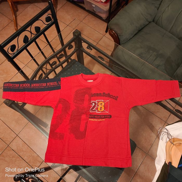 Sweat rouge imprimé Alphabet taille 6 ans