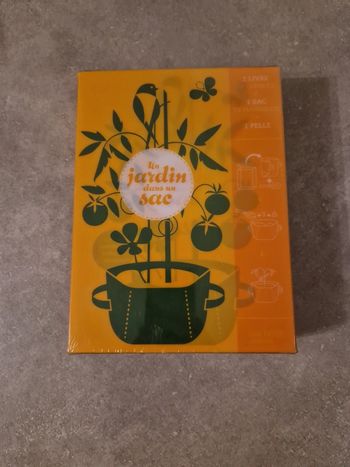 Livre de jardinage +pelle+sac de plantation neuf avec étiquette hachette jardin