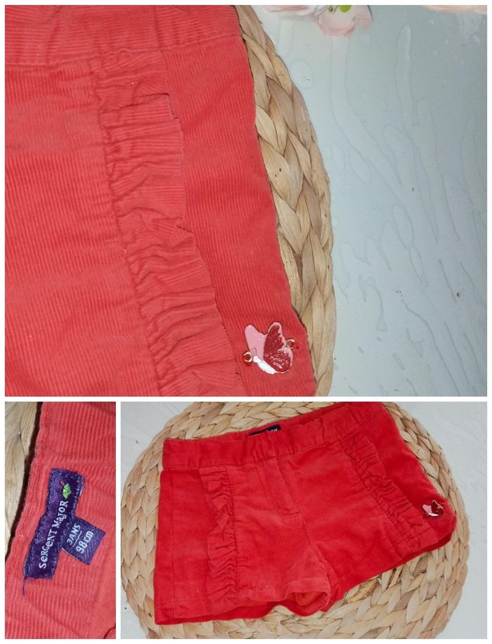 3 ans sergent major short velours rouge mi-saison /Excellent état - photo numéro 7