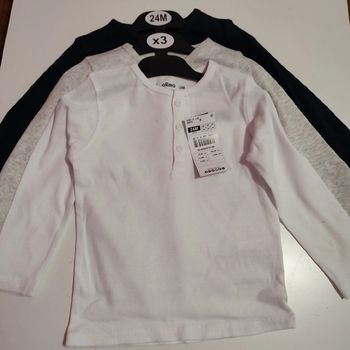 Lot de 3 sous-pull en coton pour enfant de 24 mois, Gémo