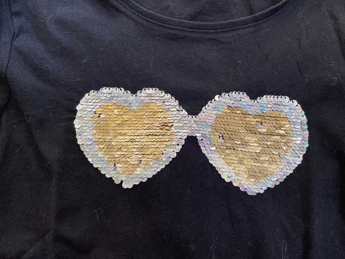 T-shirt ML noir sequins - Kiabi - 10ans - photo numéro 4