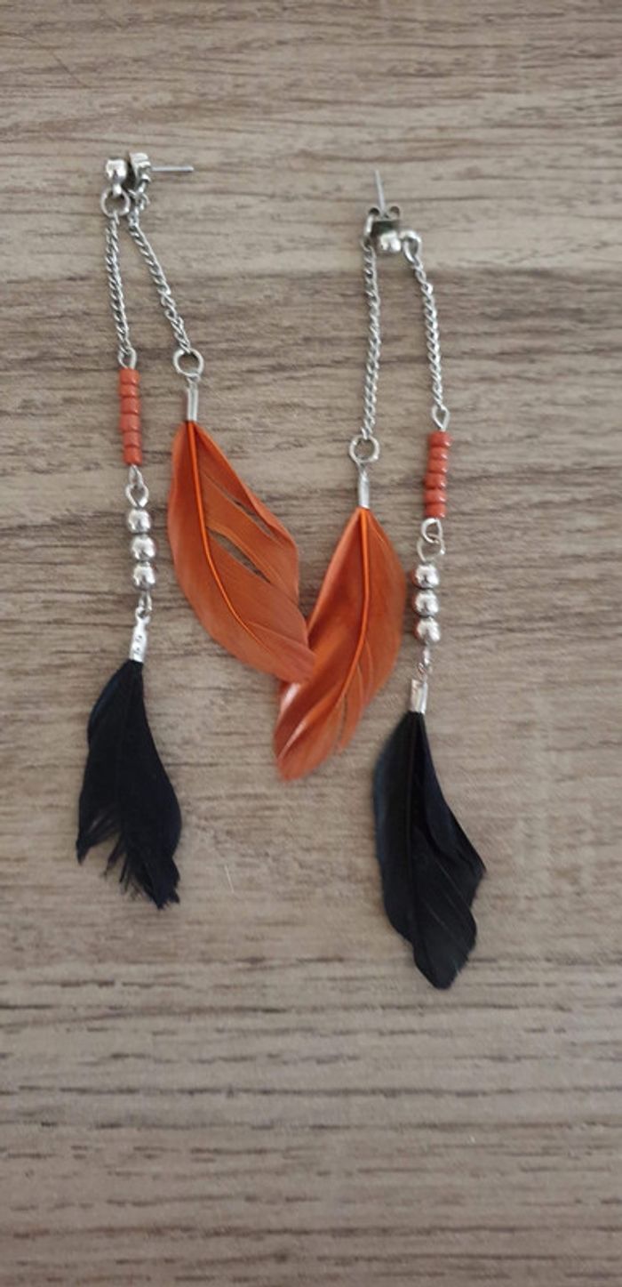 Bracelet, boucles d’oreilles plumes - photo numéro 2