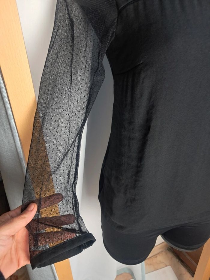 One step haut blouse noir dentelle T.36 - photo numéro 7