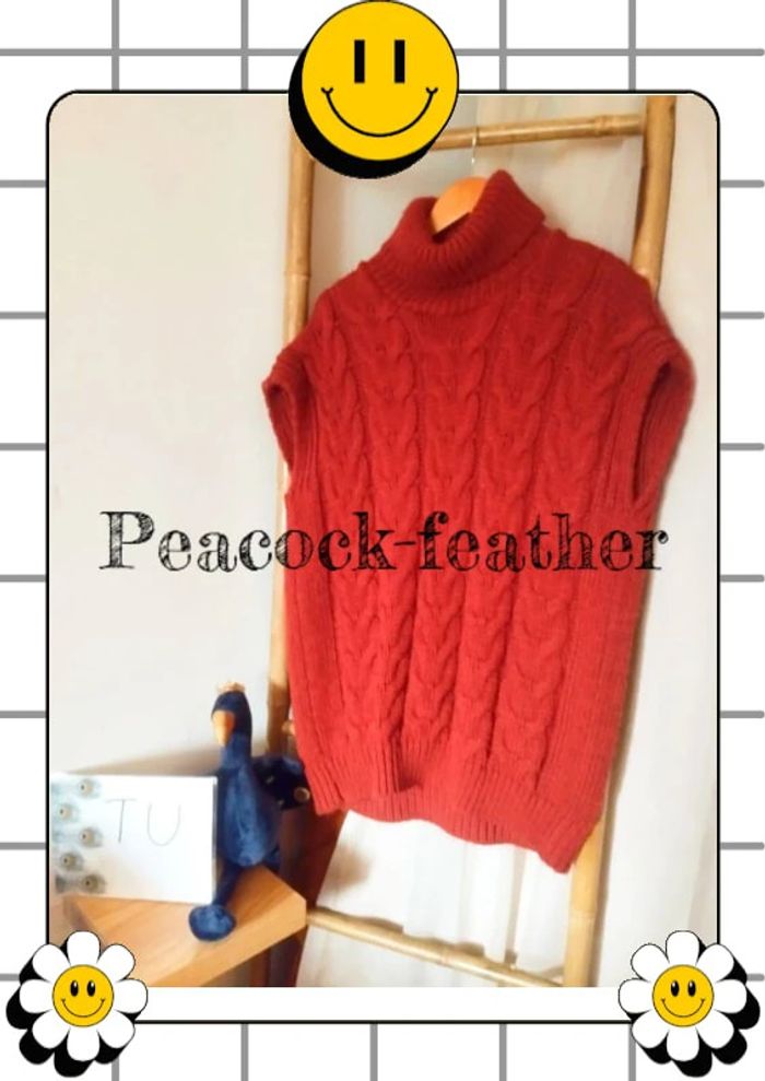 Pull col roulé terracotta TU