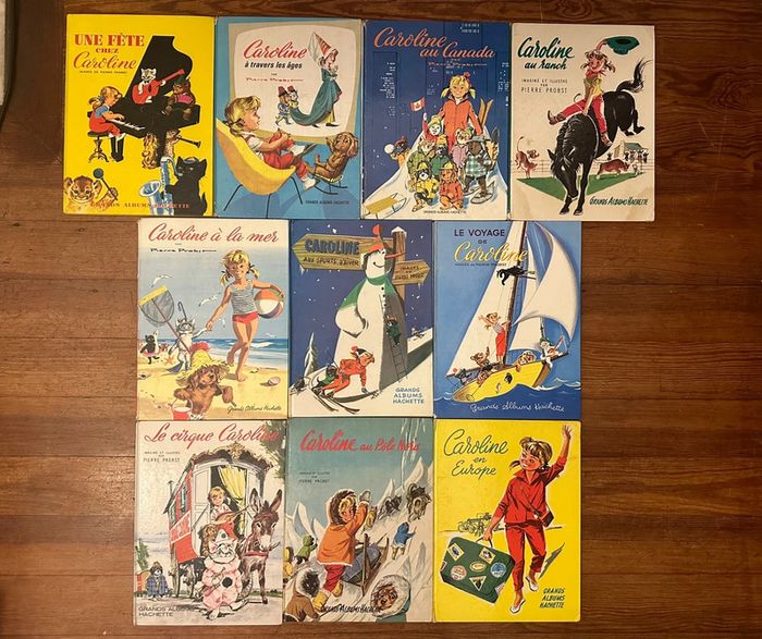 Lot de 10 Grands Albums anciens Caroline livres bd Hachette années 50-60-70 vintage