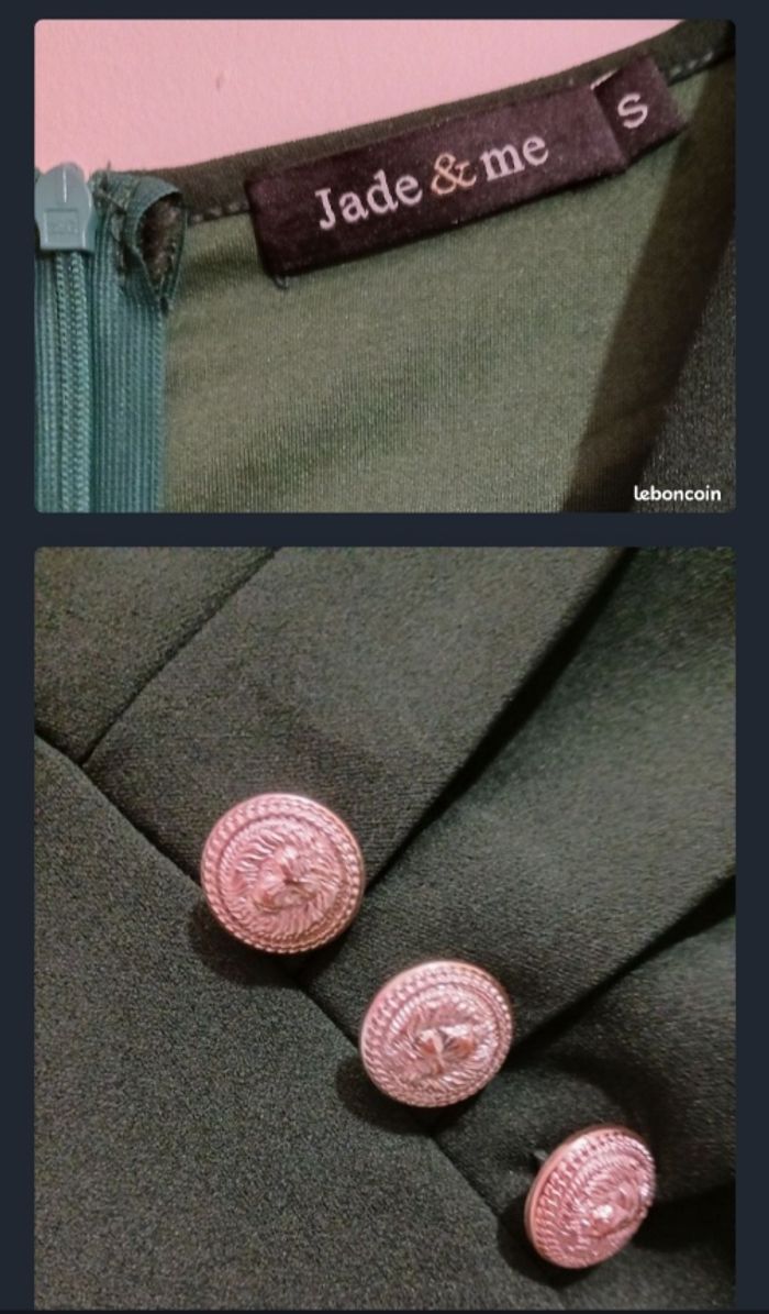 Robe, ajusté, vert foncé - photo numéro 3