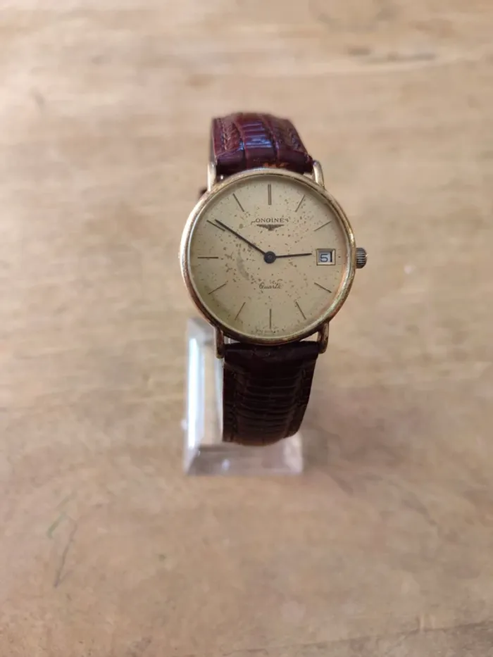 Montre vintage à quartz longines avec cadran plaqué or - photo numéro 4