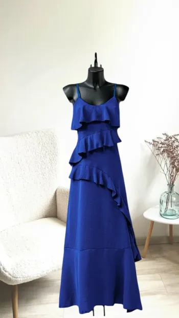 Robe longue bleu roi