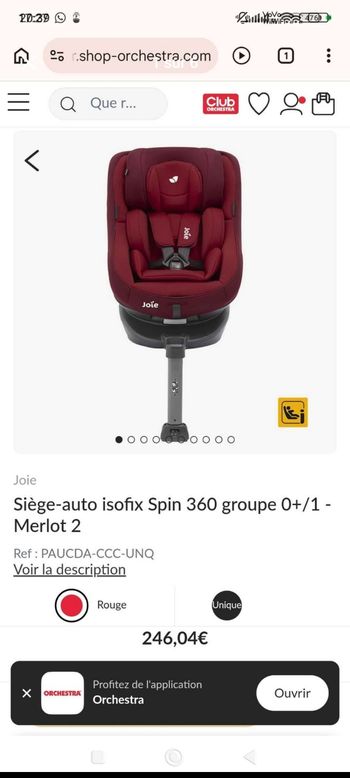 siege auto isofix pivotant 360°  joie 