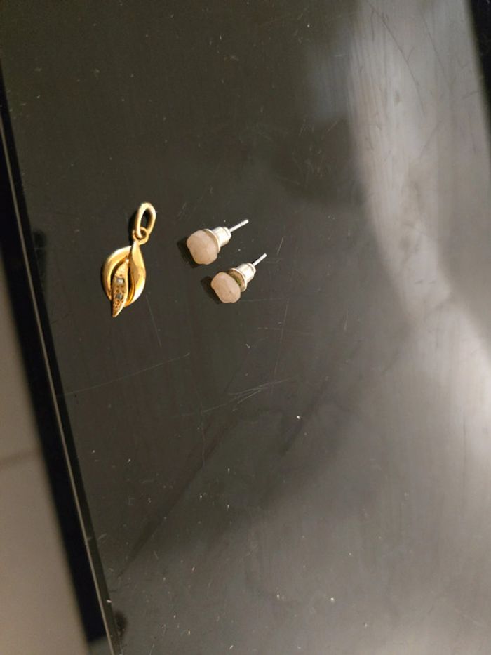 Duo de bijoux vintage fleurs et feuilles - photo numéro 2