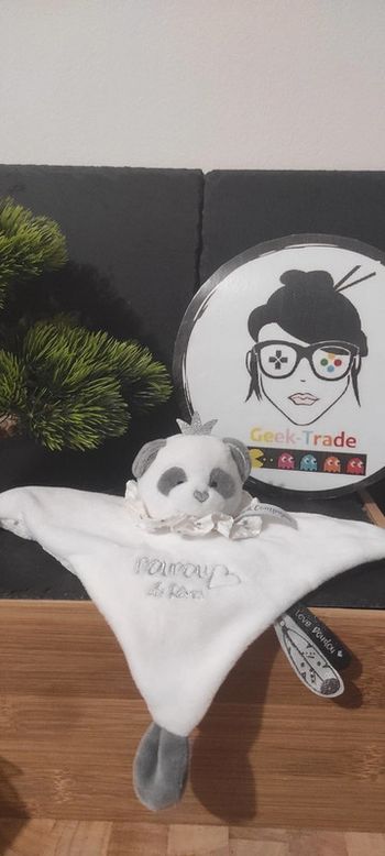 Panda Attrape-rêve Doudou et Compagnie dc3536 gris blanc étoile plume couronne colerette