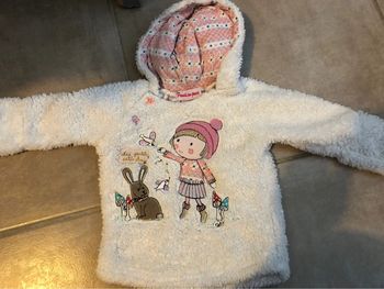 Pull moumoute à capuche fille 6 mois
